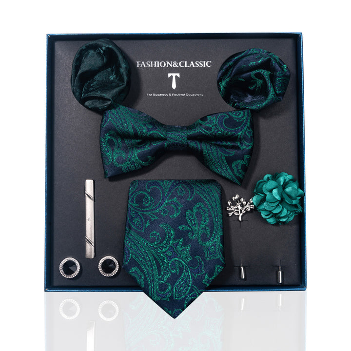 MensEventWear Premium Men’s Patterned Tie and Bow Tie Gift Set For Business