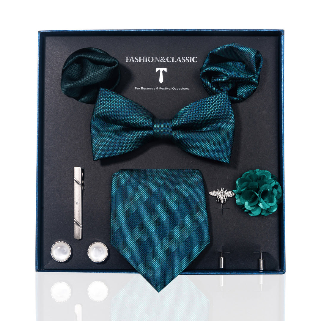 MensEventWear Premium Men’s Patterned Tie and Bow Tie Gift Set For Business