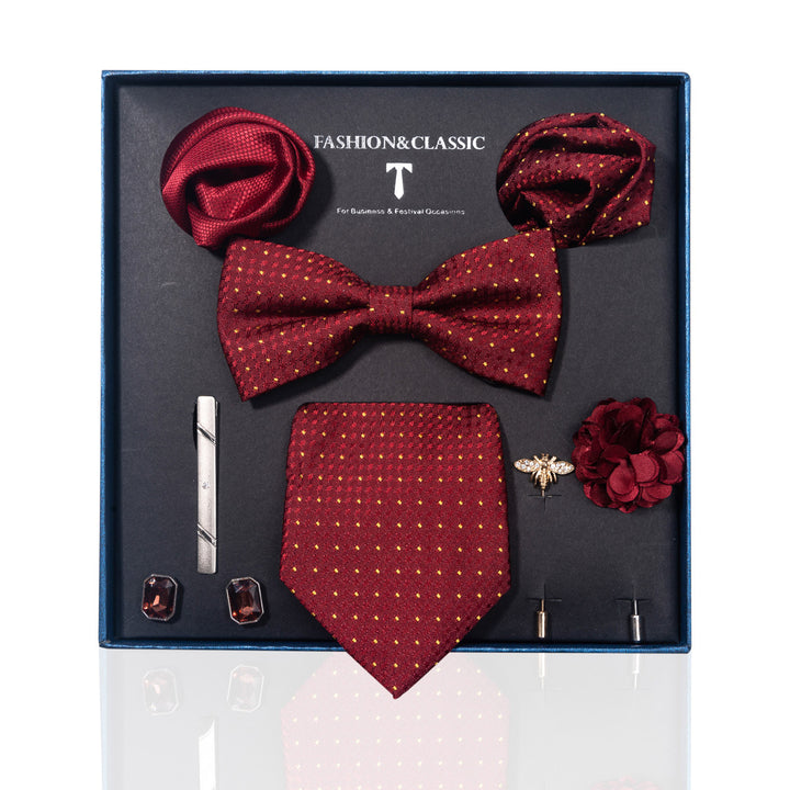 MensEventWear Premium Men’s Patterned Tie and Bow Tie Gift Set For Business