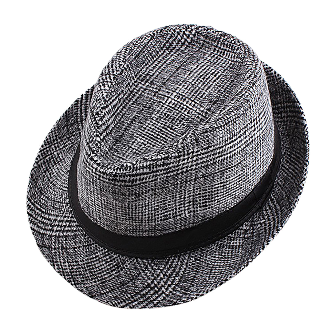 Menseventwear Retro Hat Man Literary Fashion Flannel Plaid Casual Fedora