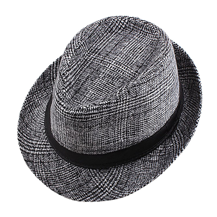 Menseventwear Retro Hat Man Literary Fashion Flannel Plaid Casual Fedora