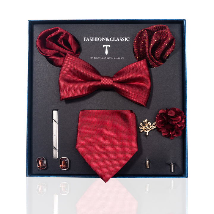 MensEventWear Premium Men’s Patterned Tie and Bow Tie Gift Set For Business