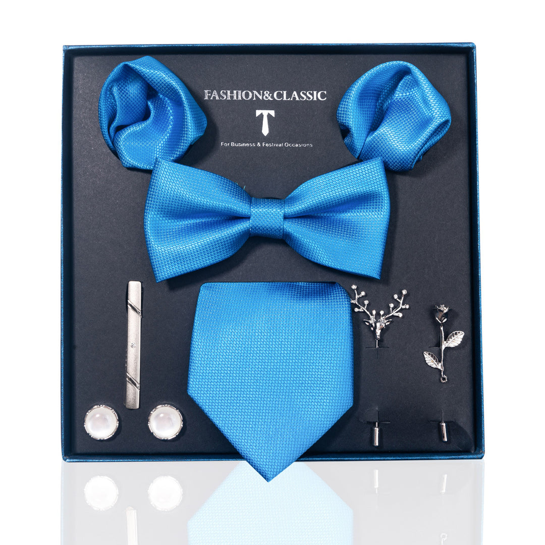 MensEventWear Premium Men’s Patterned Tie and Bow Tie Gift Set For Business