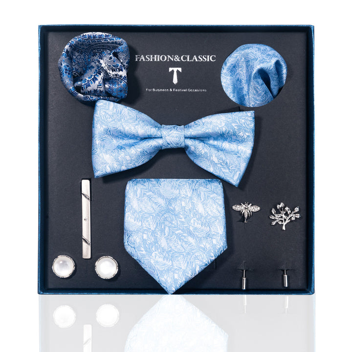 MensEventWear Premium Men’s Patterned Tie and Bow Tie Gift Set For Business