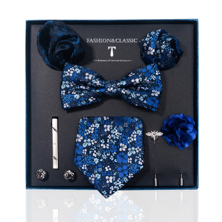 MensEventWear Premium Men’s Patterned Tie and Bow Tie Gift Set For Business