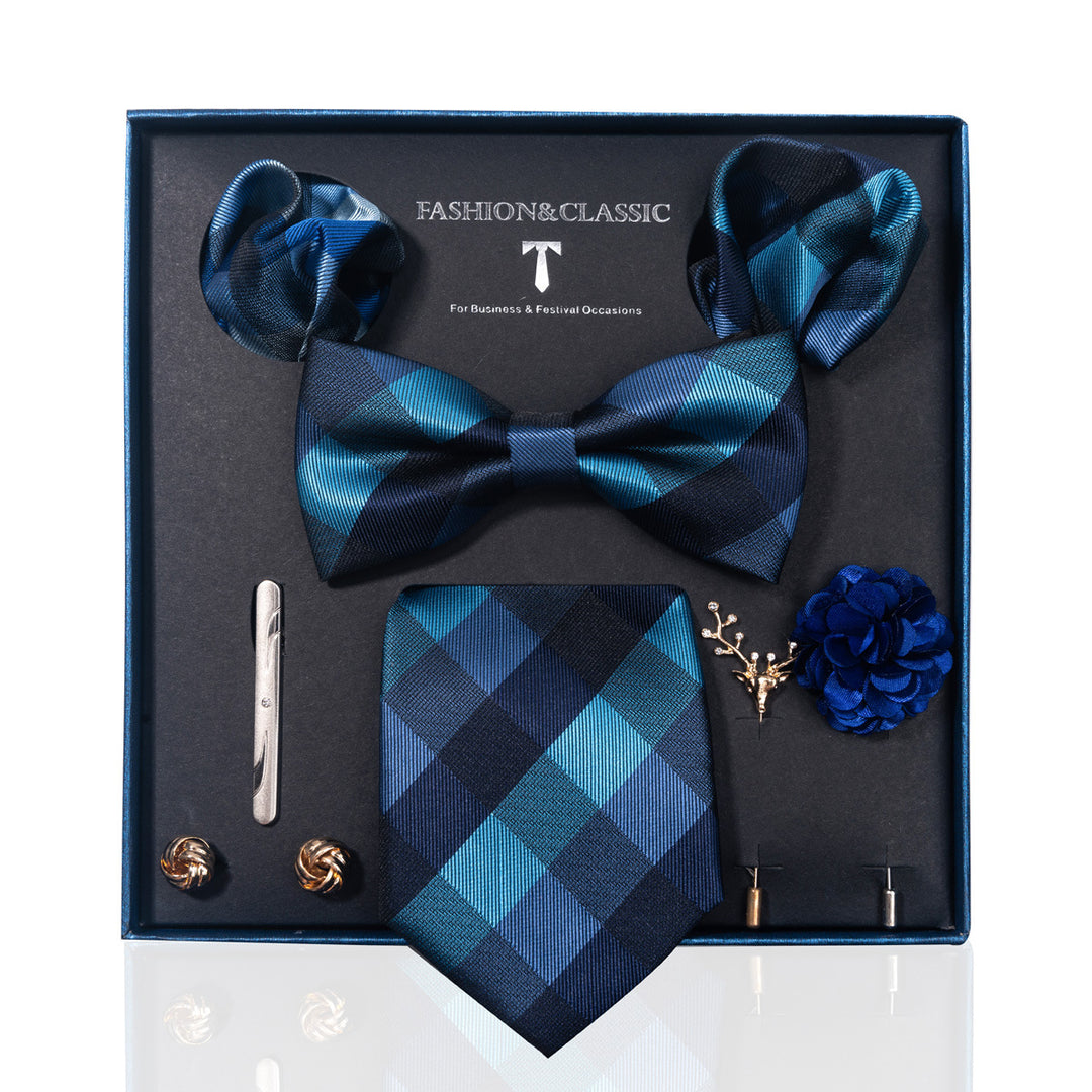 MensEventWear Premium Men’s Patterned Tie and Bow Tie Gift Set For Business