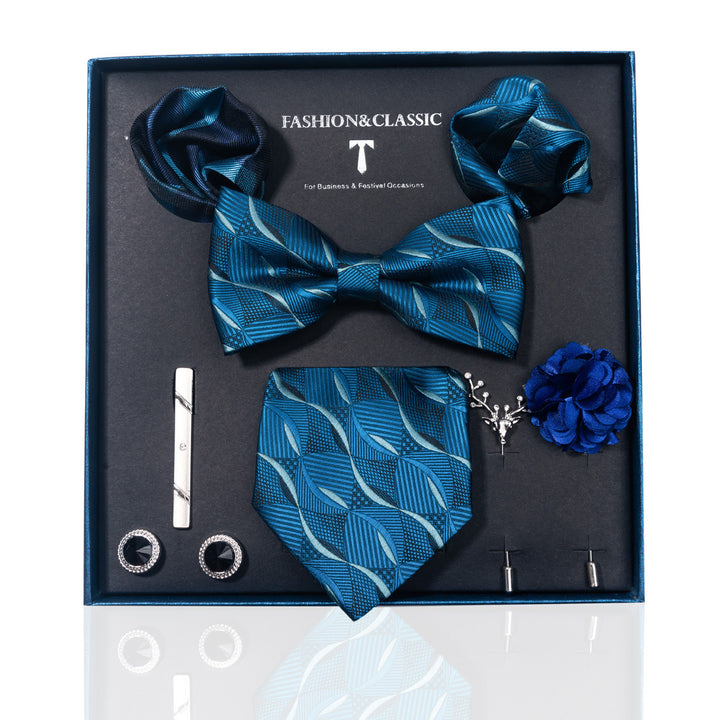 MensEventWear Premium Men’s Patterned Tie and Bow Tie Gift Set For Business