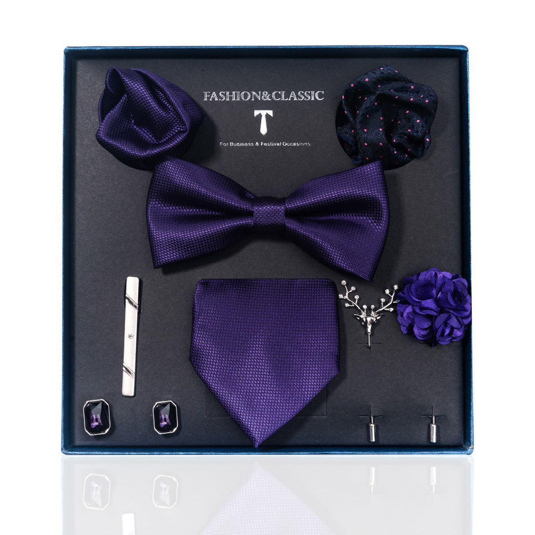 MensEventWear Premium Men’s Patterned Tie and Bow Tie Gift Set For Business