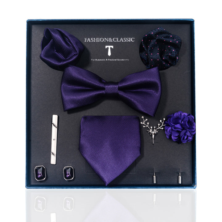 MensEventWear Premium Men’s Patterned Tie and Bow Tie Gift Set For Business