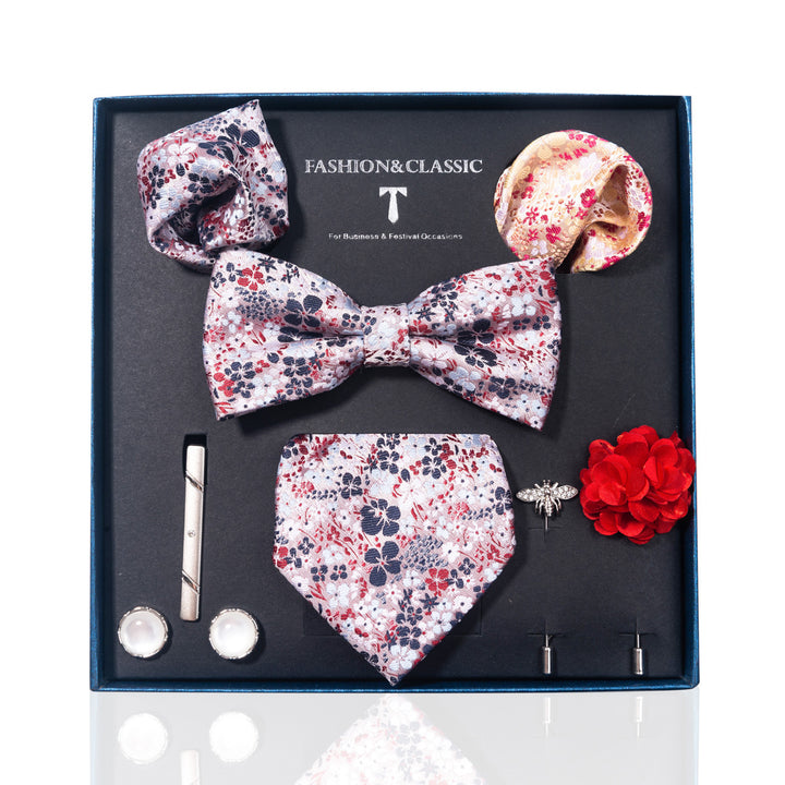 MensEventWear Premium Men’s Patterned Tie and Bow Tie Gift Set For Business