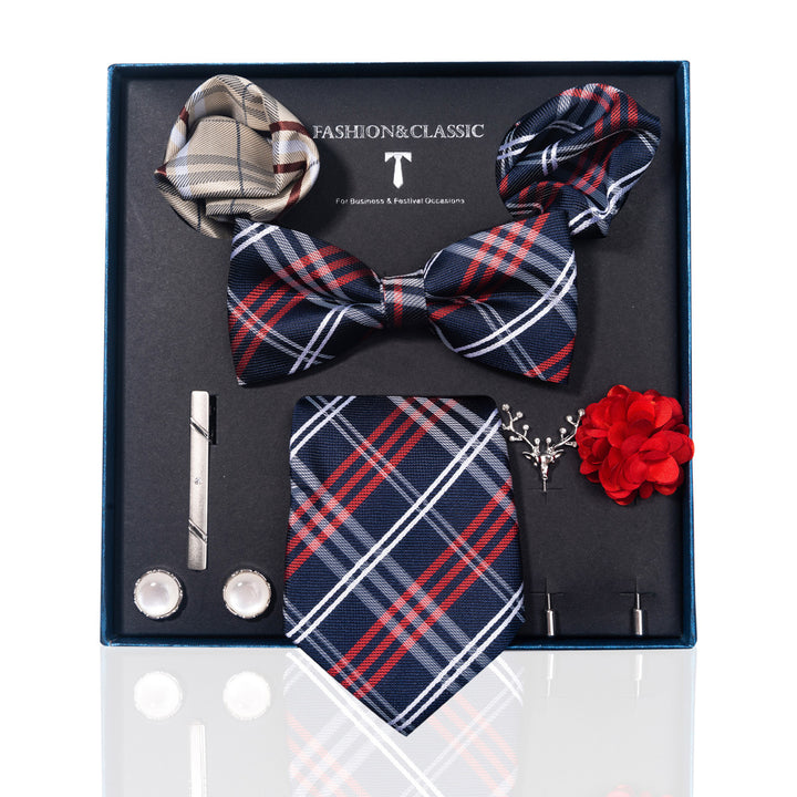 MensEventWear Premium Men’s Patterned Tie and Bow Tie Gift Set For Business