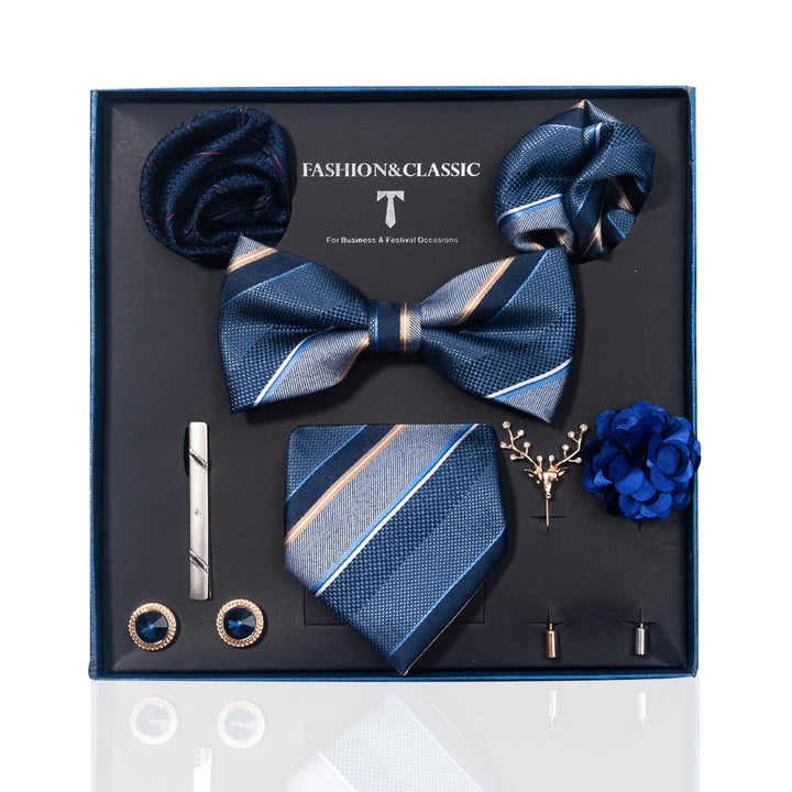 MensEventWear Premium Men’s Patterned Tie and Bow Tie Gift Set For Business