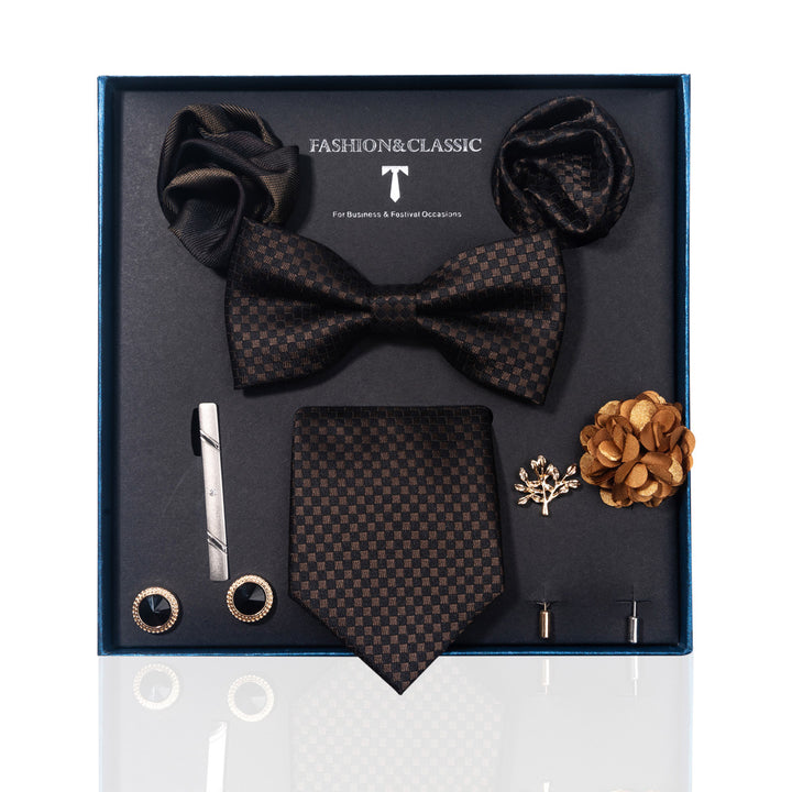 MensEventWear Premium Men’s Patterned Tie and Bow Tie Gift Set For Business