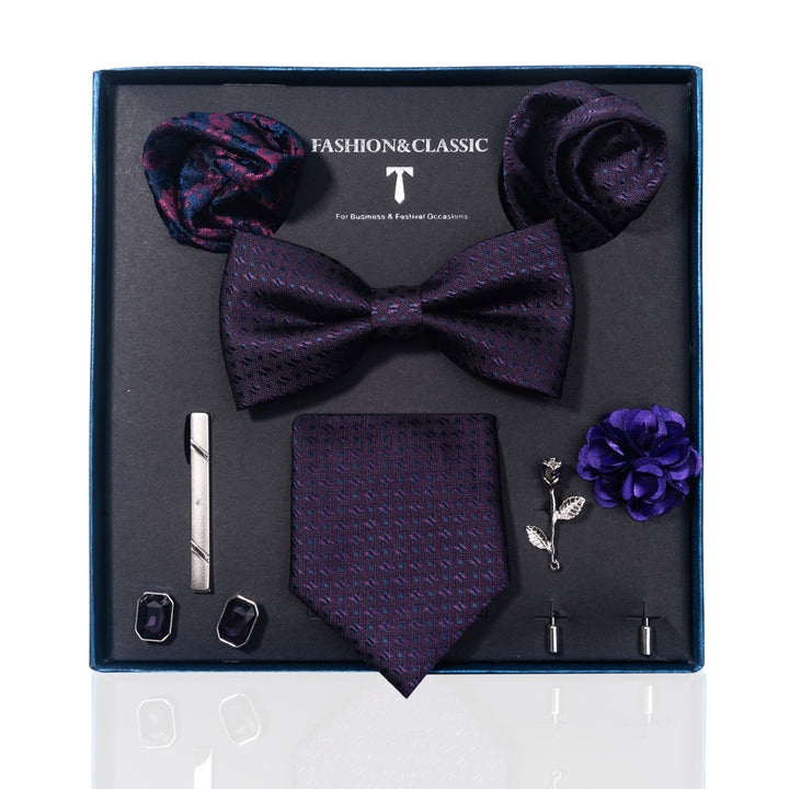 MensEventWear Premium Men’s Patterned Tie and Bow Tie Gift Set For Business