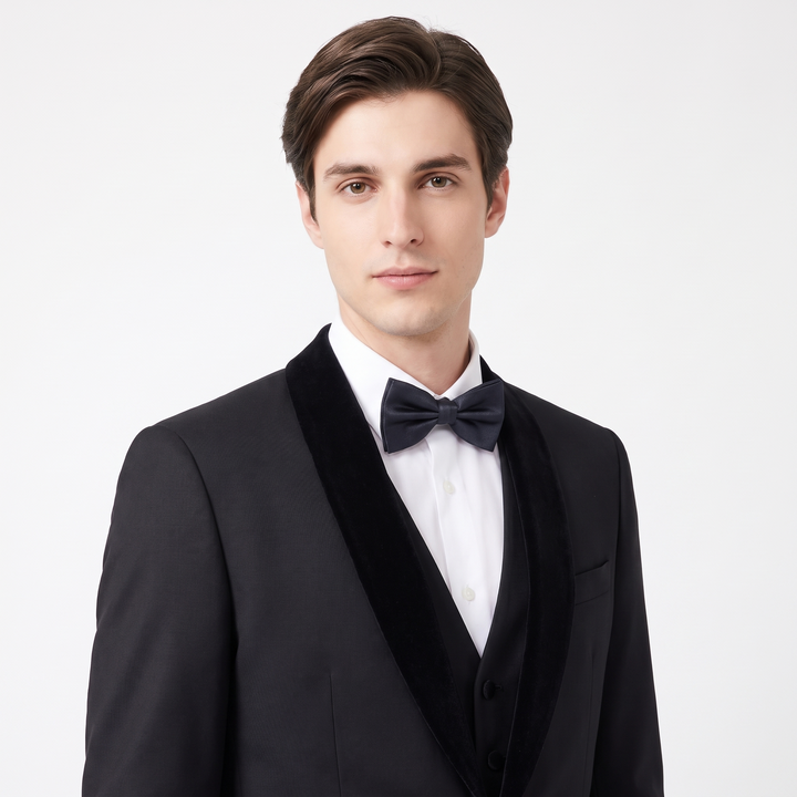 Menseventwear Fashion 3 Pieces Mens Suit Flat Shawl Lapel Tuxedos For Party (Blazer+vest+Pants)