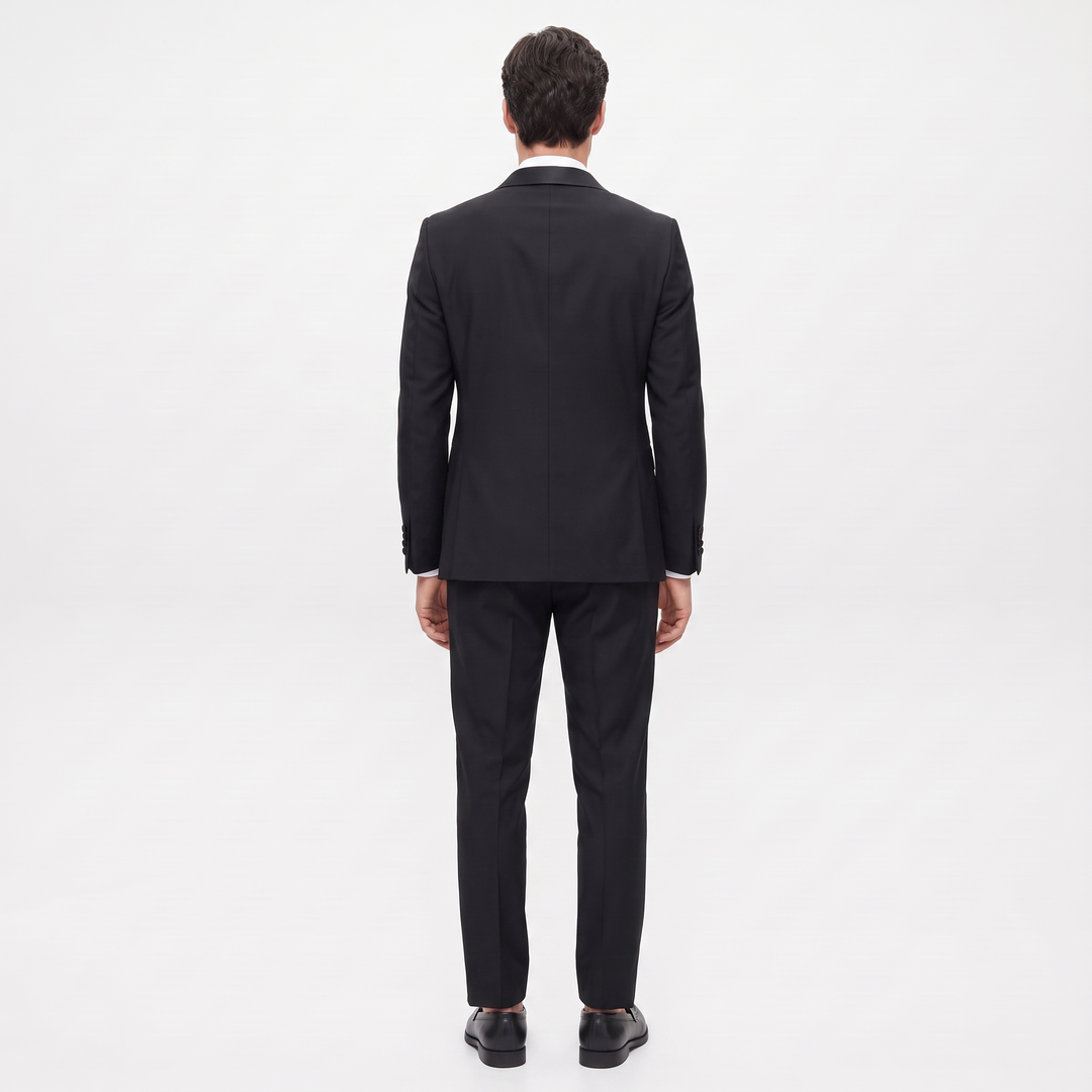 Menseventwear Formal 3 Pieces Mens Suit Flat Shawl Lapel Tuxedos For Party (Blazer+vest+Pants)