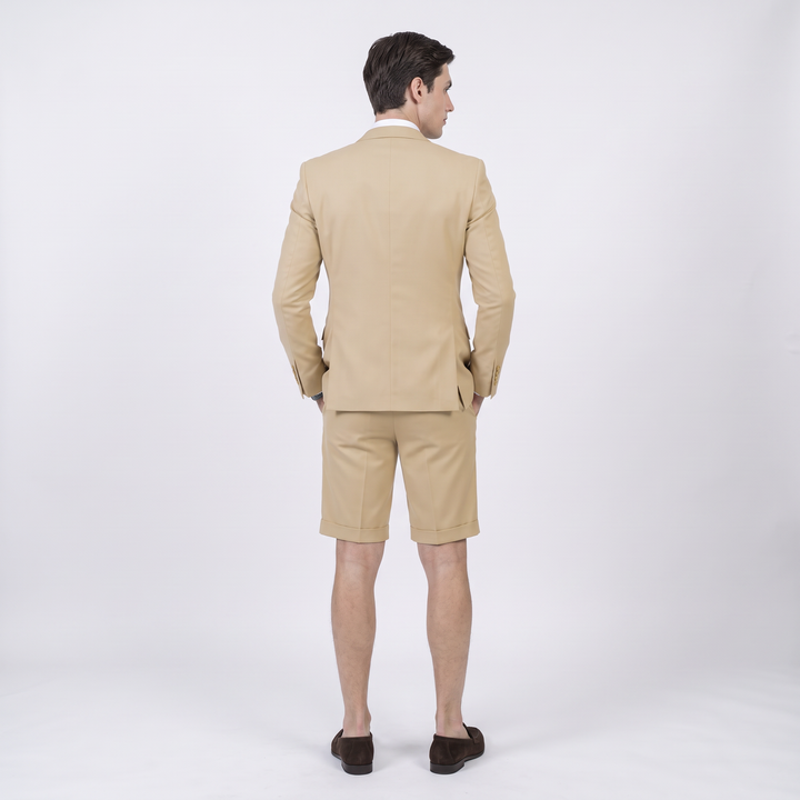 Menseventwear Fashion 2 Pieces Mens Suit Flat Notch Lapel Suits (Blazer+Shorts)