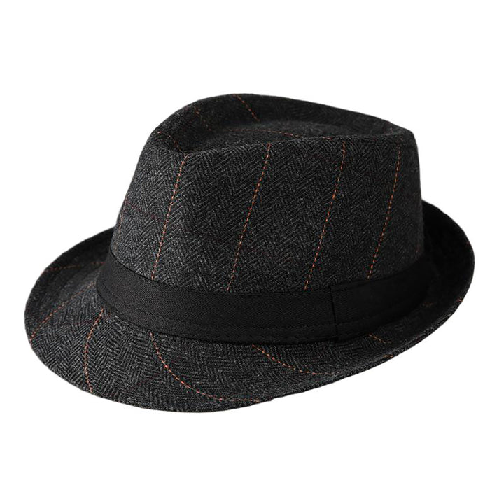 Menseventwear Retro Hat Man Literary Fashion Herringbone Plaid Casual Fedora
