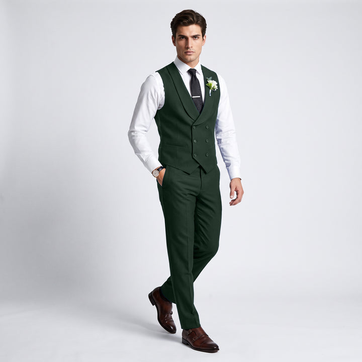 Menseventwear Double Breasted Formal 2 pieces Shawl Lapel Mens Suit For Wedding (Vest+Pants)