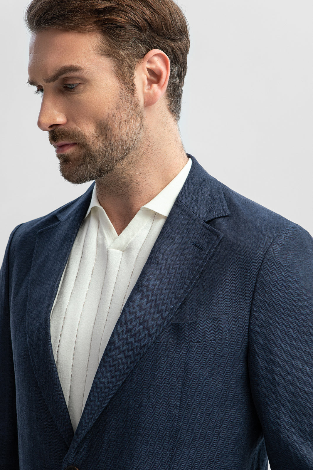 Casual 2 Piece Men's Suit Flat Linen Notch Lapel Tuxedos (Blazer+Shorts) mens event wear
