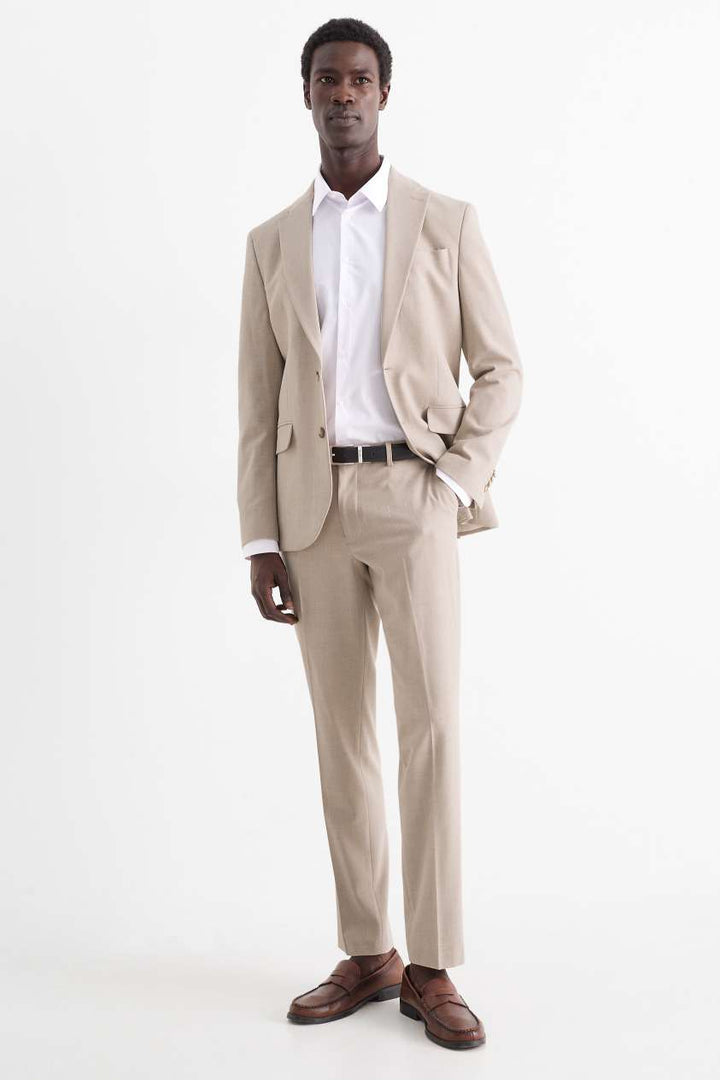 Casual 2 Piece Men's Suit Flat Notched Wedding Lapel (Blazer + Pants) mens event wear