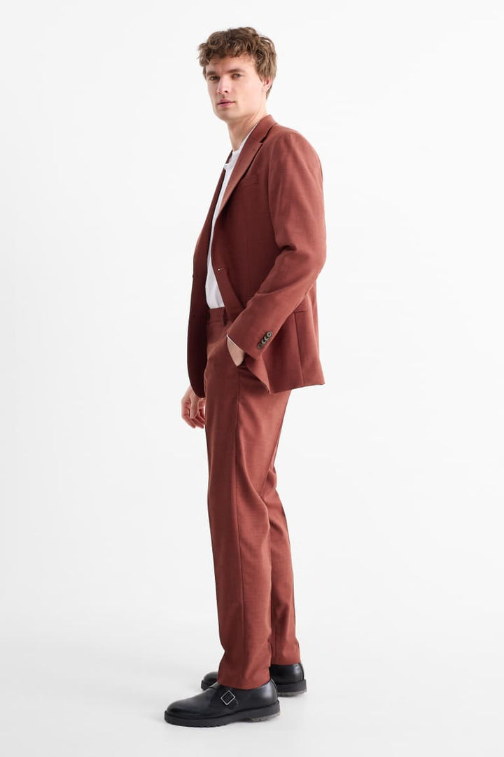Casual 2 Piece Men's Suit Flat Notched Wedding Lapel (Blazer + Pants) mens event wear