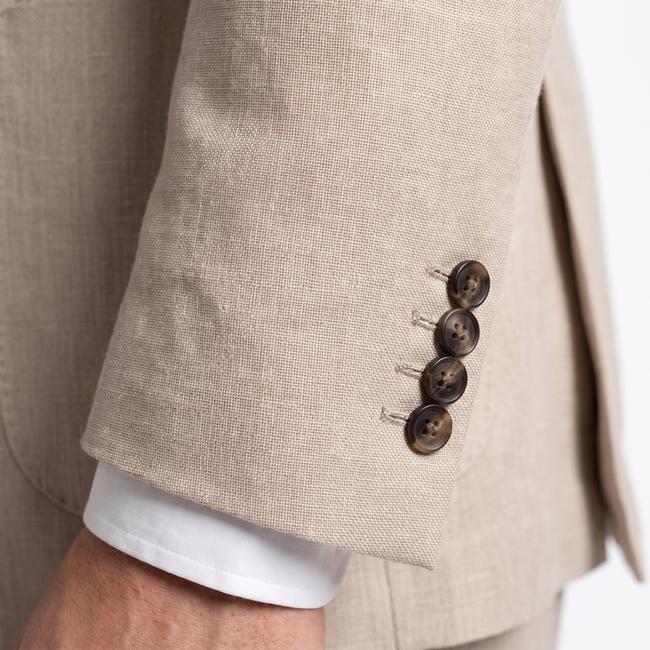 Casual 2 Pieces Mens Suit Flat Linen Notch Lapel Suit (Blazer + Pants) Mens Event Wear