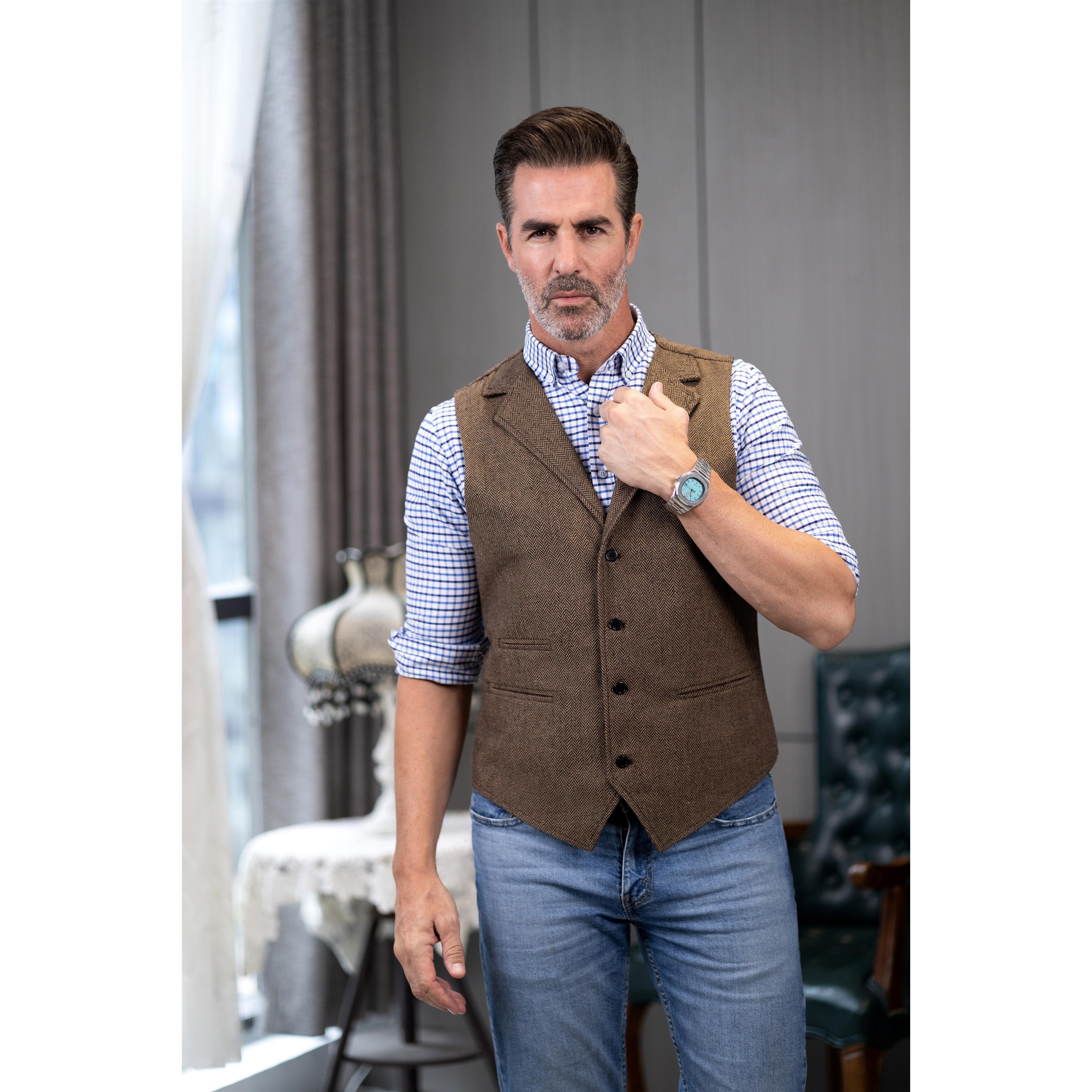 Herringbone Vest – mens event wear