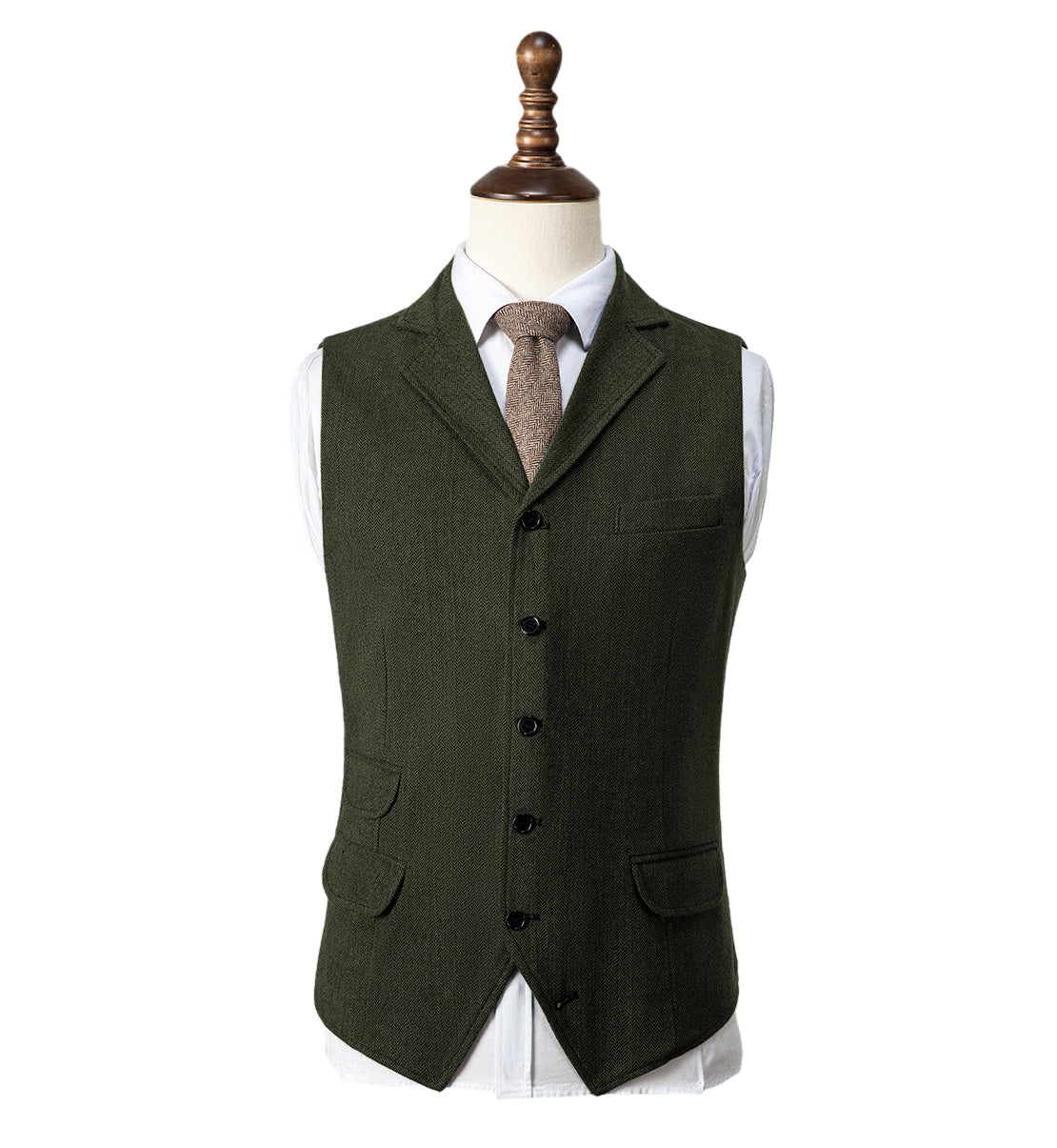 HERRINGBONE OVER VEST(BLACK) – ANCELLM