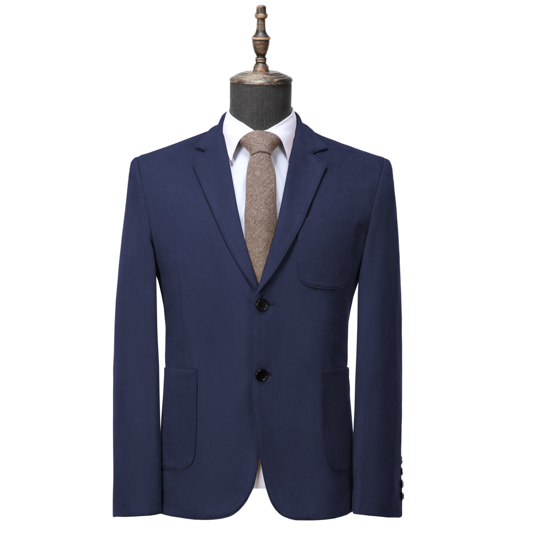 Casual Men's Fashion Suede Notch Lapel Blazer Denim Jacket mens event wear