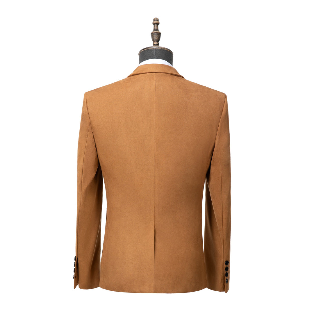 Casual Men's Fashion Suede Notch Lapel Blazer Denim Jacket mens event wear
