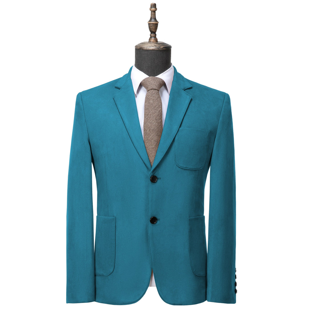 Casual Men's Fashion Suede Notch Lapel Blazer Denim Jacket mens event wear