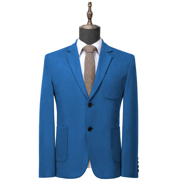 Casual Men's Fashion Suede Notch Lapel Blazer Denim Jacket mens event wear