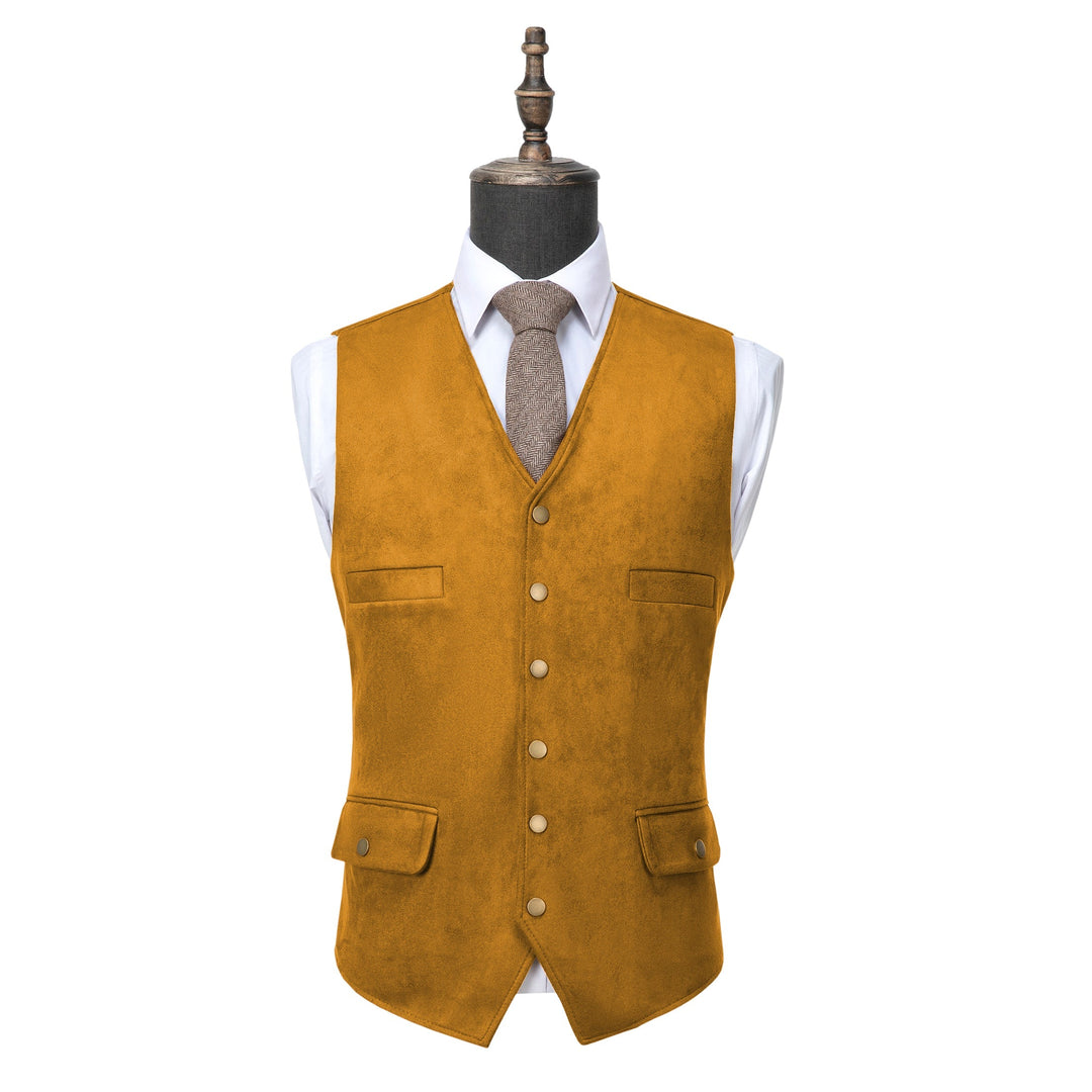 Casual Men's Fashion Suede V Neck Waistcoat Denim Jacket mens event wear