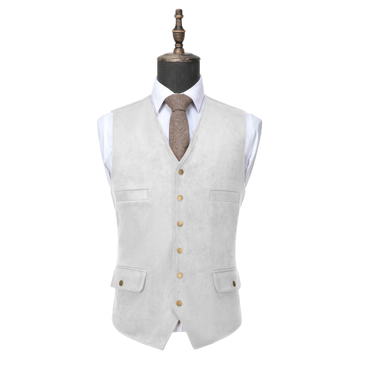 Casual Men's Fashion Suede V Neck Waistcoat Denim Jacket mens event wear