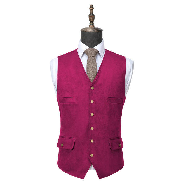 Casual Men's Fashion Suede V Neck Waistcoat Denim Jacket mens event wear