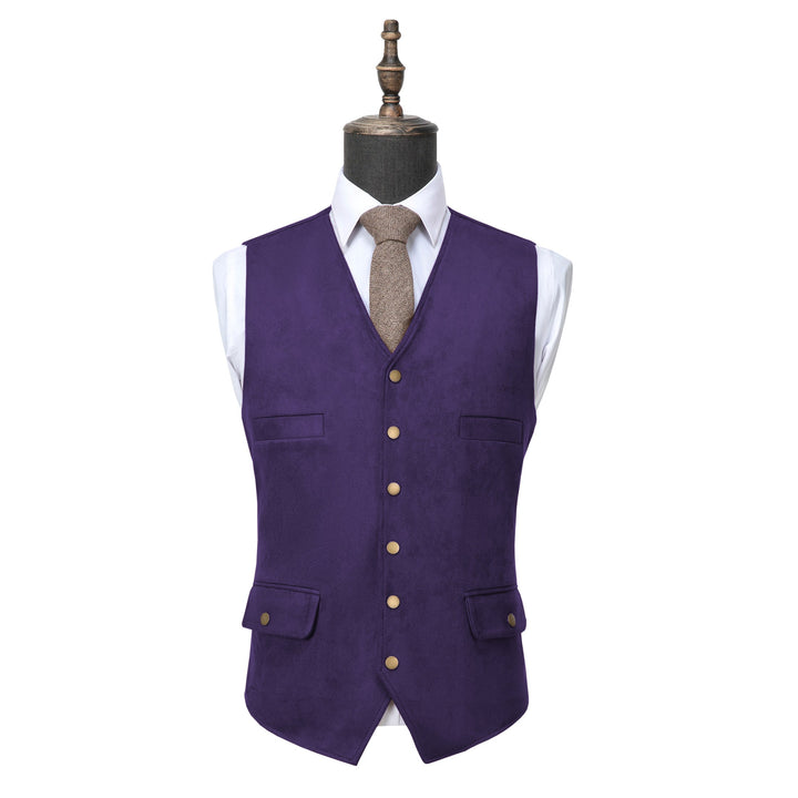 Casual Men's Fashion Suede V Neck Waistcoat Denim Jacket mens event wear