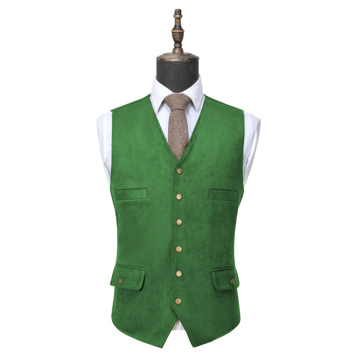 Casual Men's Fashion Suede V Neck Waistcoat Denim Jacket mens event wear