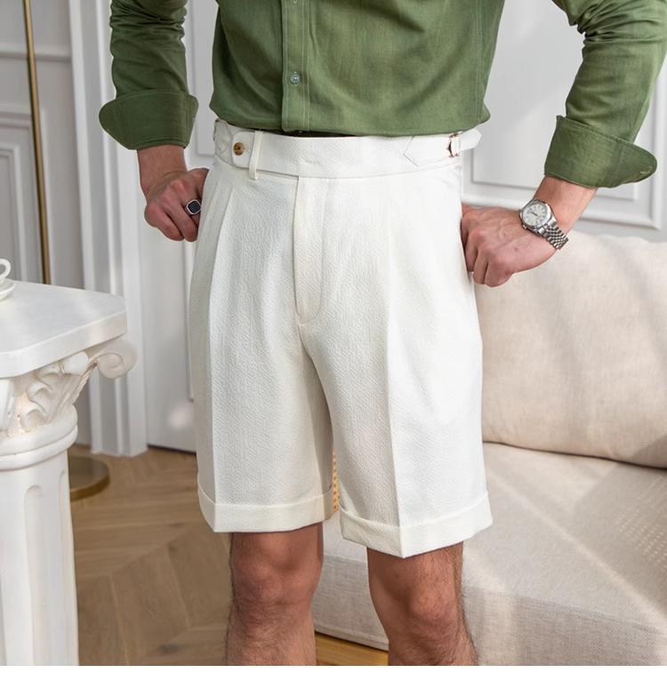 Casual Men's Short Pants Cotton Linen For Wedding mens event wear