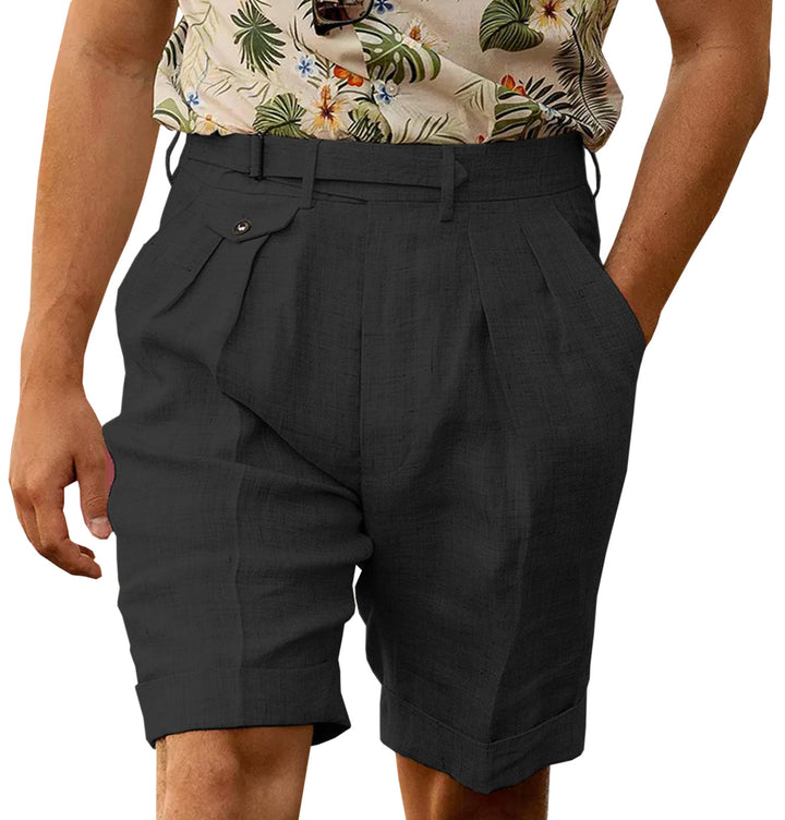 Casual Men's Short Pants Cotton Linen For Wedding mens event wear