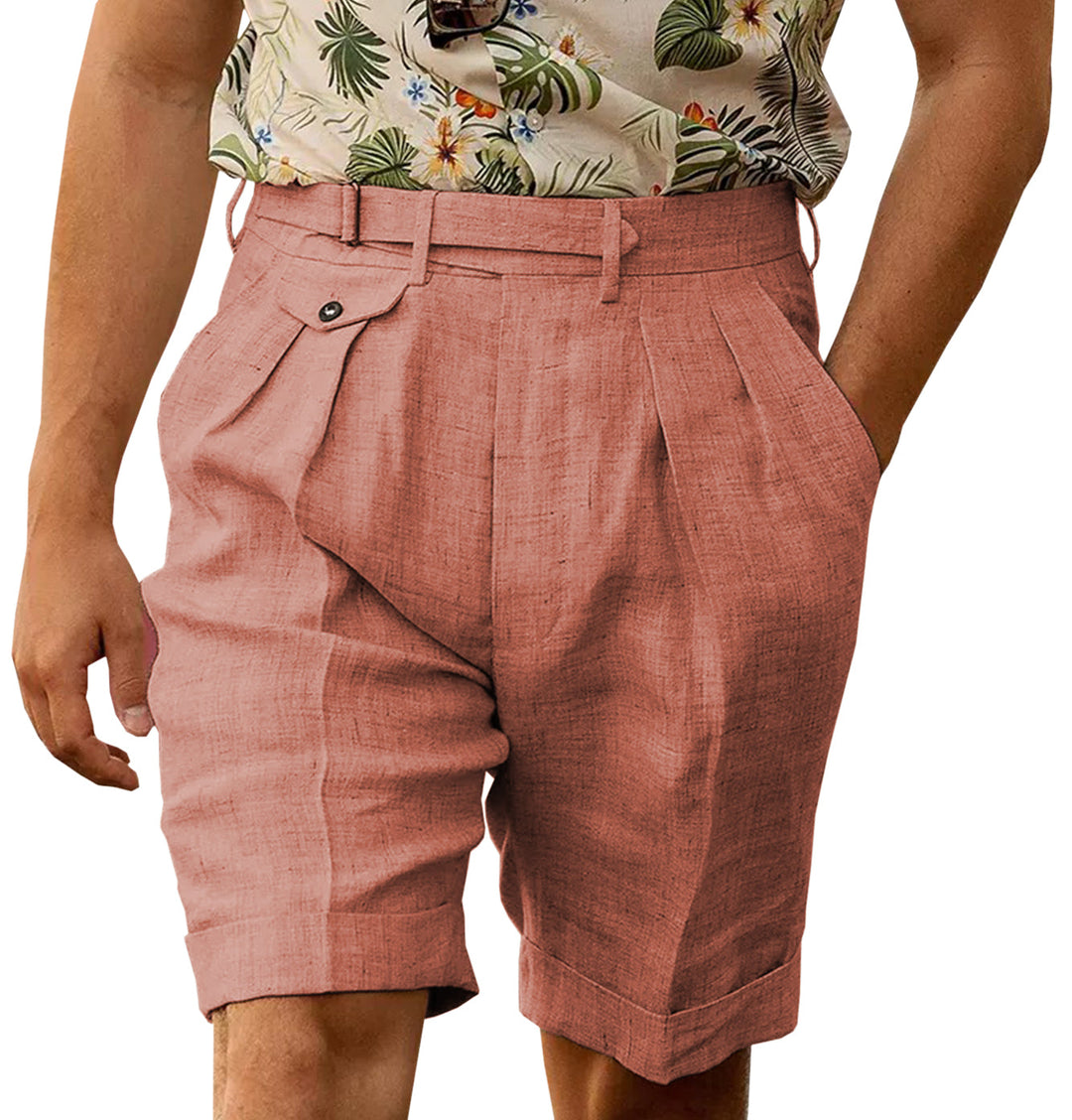 Casual Men's Short Pants Cotton Linen For Wedding mens event wear