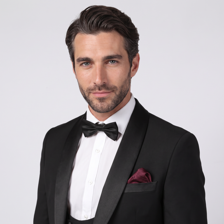 Menseventwear Formal 3 Pieces Mens Suit Flat Shawl Lapel Tuxedos For Party (Blazer+vest+Pants)