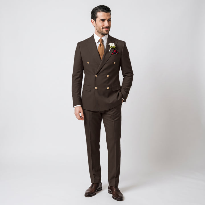 Menseventwear Formal 2 Pieces Mens Suit Flat Peak Lapel Suits For Wedding (Blazer+Pants)