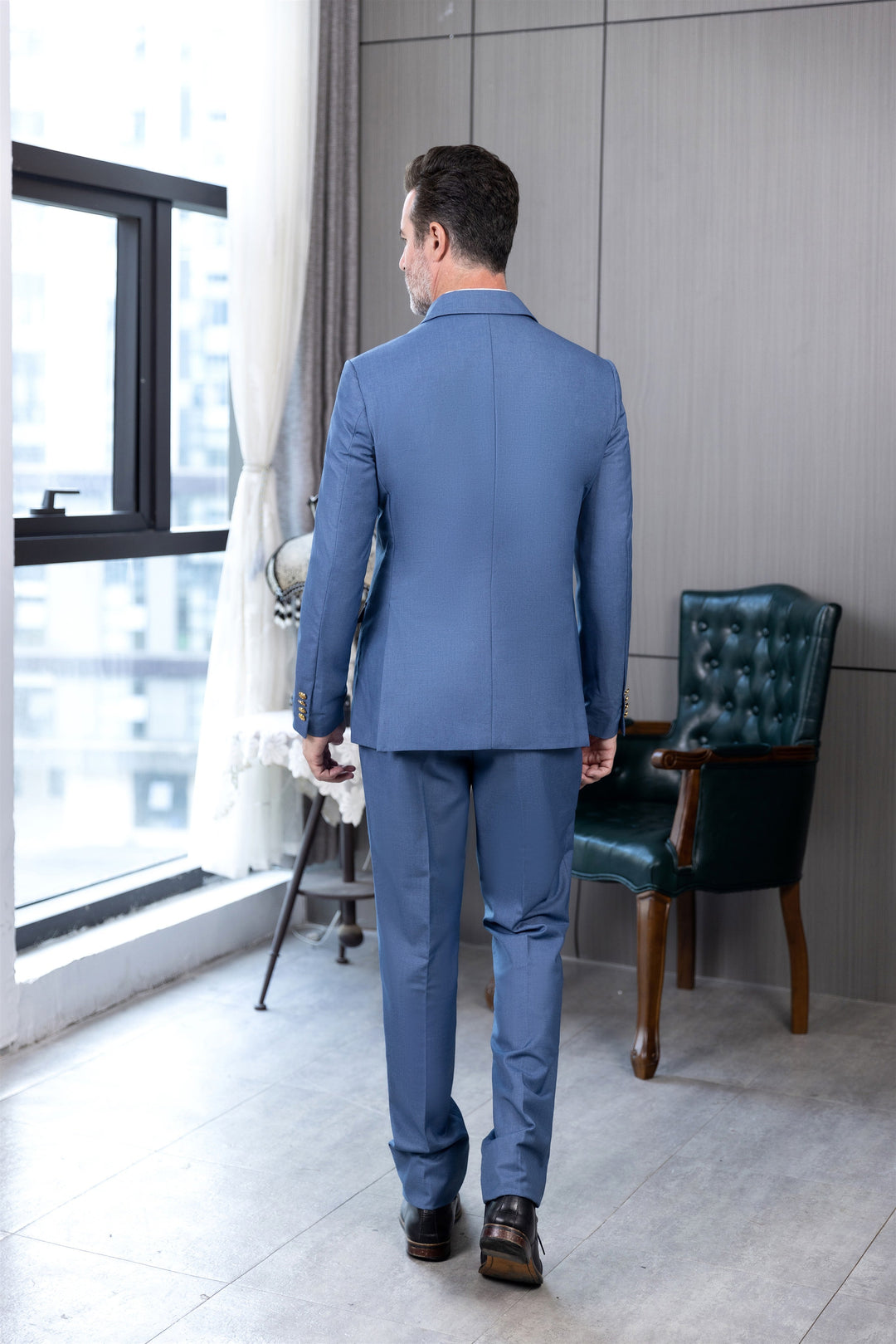 Classic Men's 2 pieces Mens Suit Stand Lapel Flat Tuxedos (Blazer+Pants) mens event wear