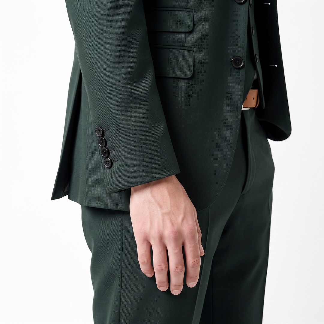 Menseventwear Fashion 3 Pieces Mens Suit Flat Notch Lapel Suits For Wedding (Blazer+vest+Pants)
