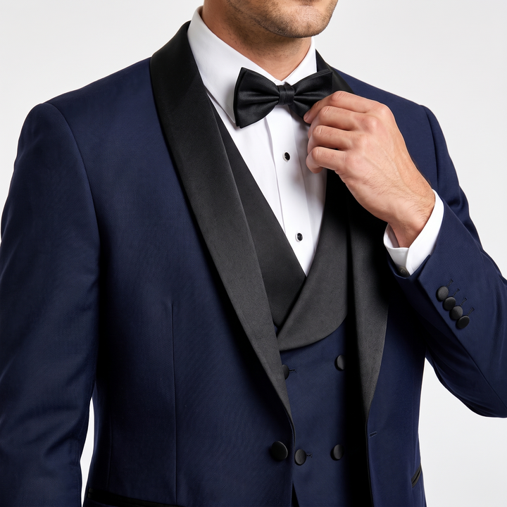 Menseventwear Fashion 3 Pieces Mens Suit Flat Shawl Lapel Tuxedos For Party (Blazer+vest+Pants)