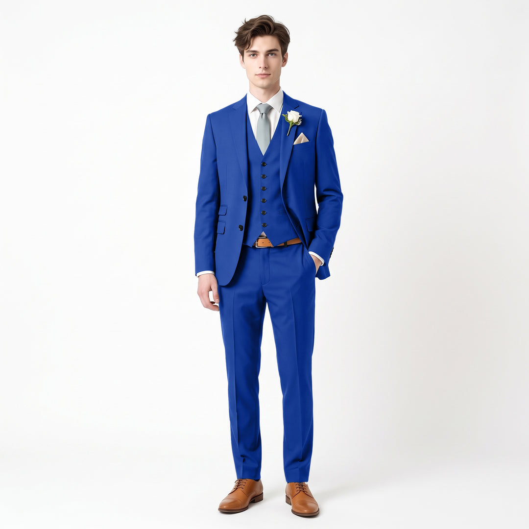 Menseventwear Fashion 3 Pieces Mens Suit Flat Notch Lapel Suits For Wedding (Blazer+vest+Pants)