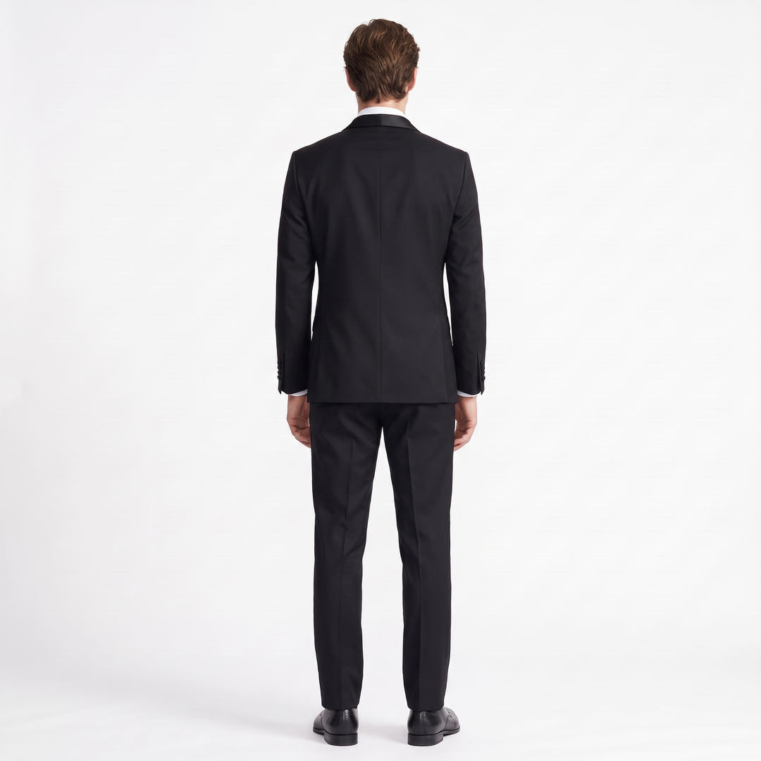 Menseventwear Fashion 2 Pieces Mens Suit Flat Shawl Lapel Tuxedos For Party (Blazer+Pants)