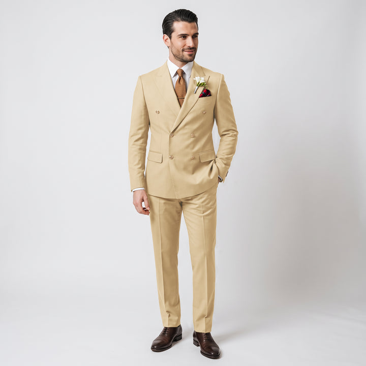 Menseventwear Formal 2 Pieces Mens Suit Flat Peak Lapel Suits For Wedding (Blazer+Pants)