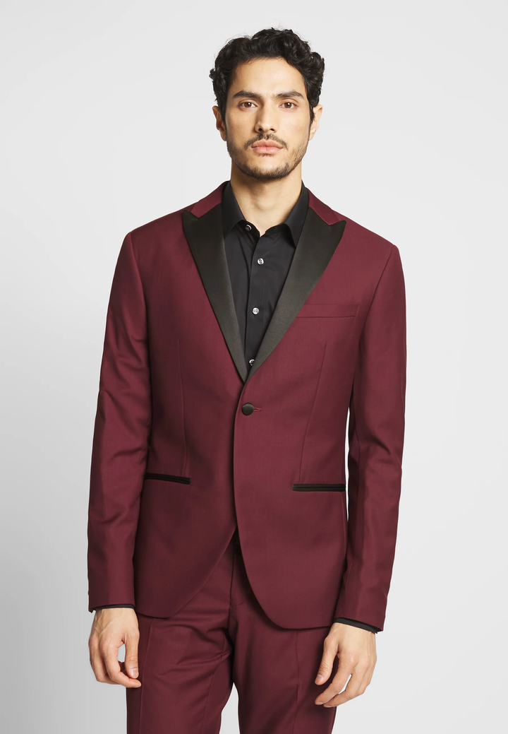 Fashion 2 Piece Men's Suit Flat Notched Wedding Lapel (Blazer + Pants) mens event wear
